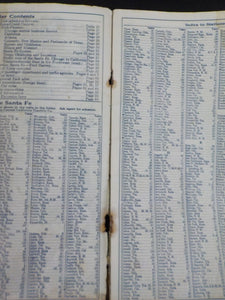 Atchison Topeka & Santa Fe Railway System public timetable 1929 Sep 1 Damage