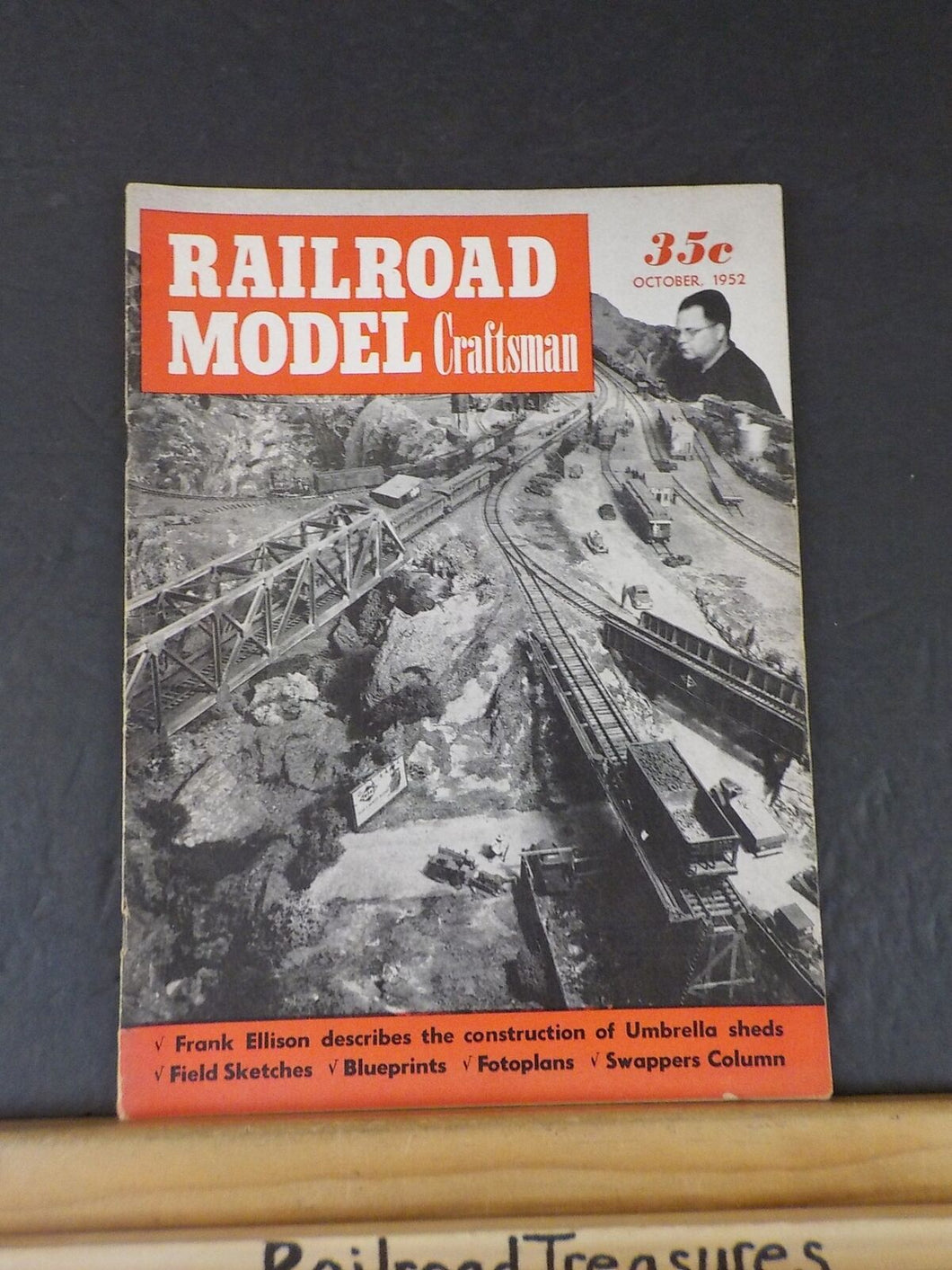 Railroad Model Craftsman Magazine 1952 October Umbrella shed Field sketches