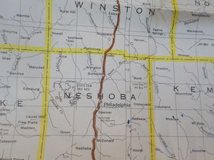 Map Burlington Northern Mississippi State Railroad Map 1983 August