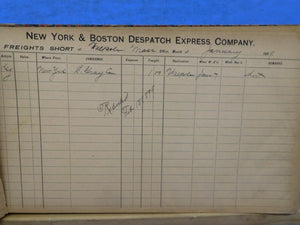 New York & Boston Despatch Express short Freight book 1894 original Walpole Mass