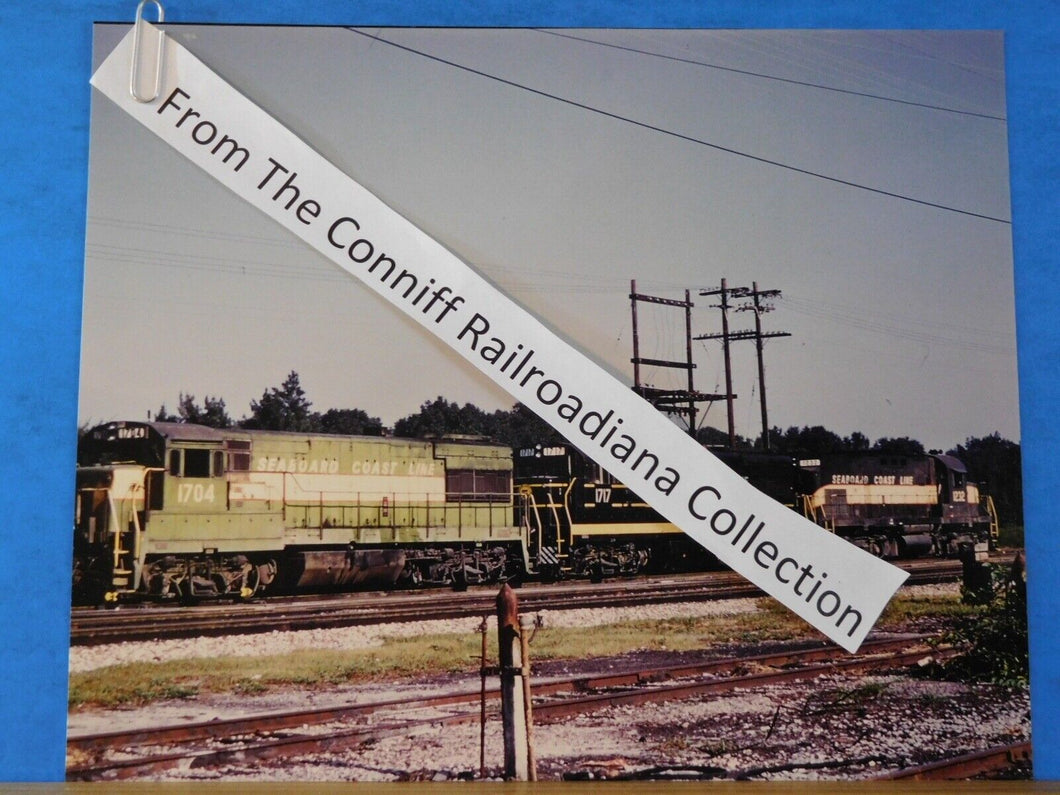 Photo Seaboard Coast Line Locomotive #1704, 1717, 1232 8X10 Color