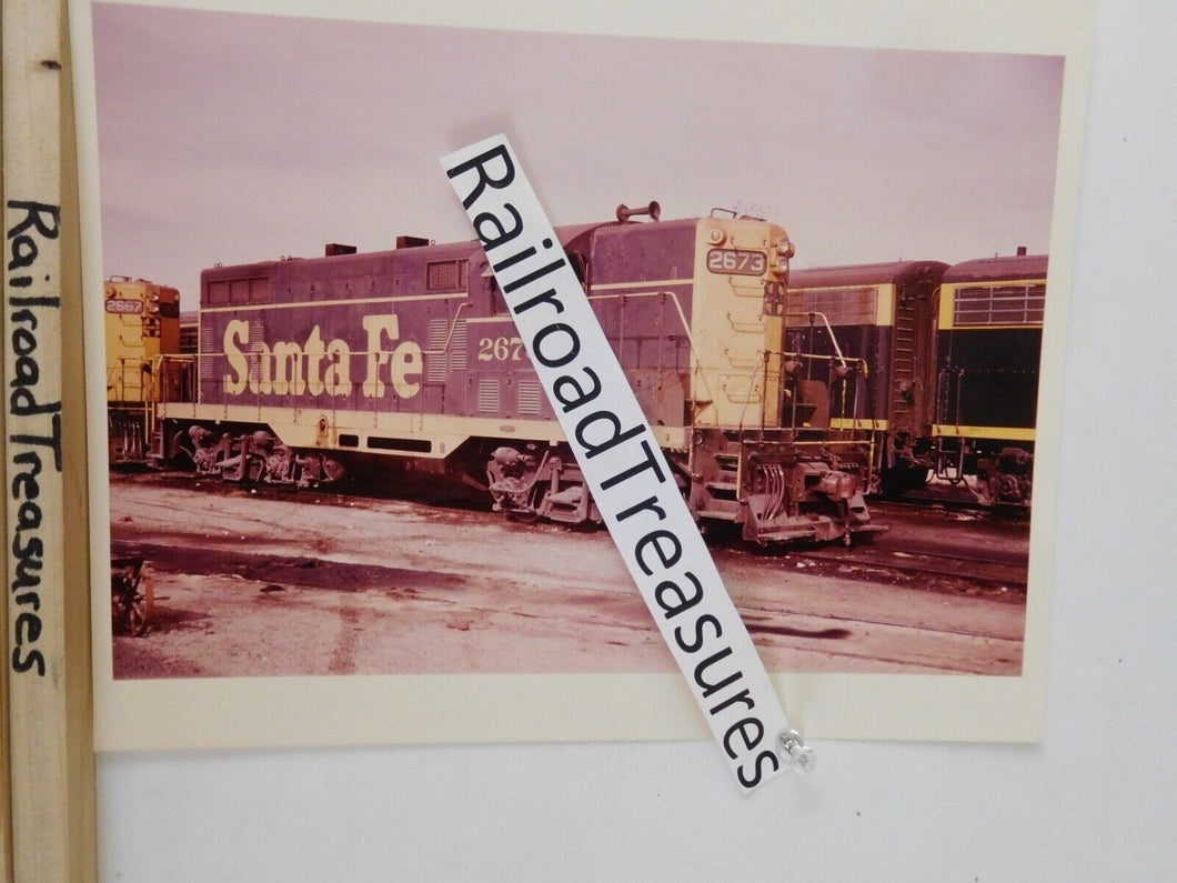 Photo Santa Fe Locomotive #2673 8 X 10 Color Temple TX 1/5/1969