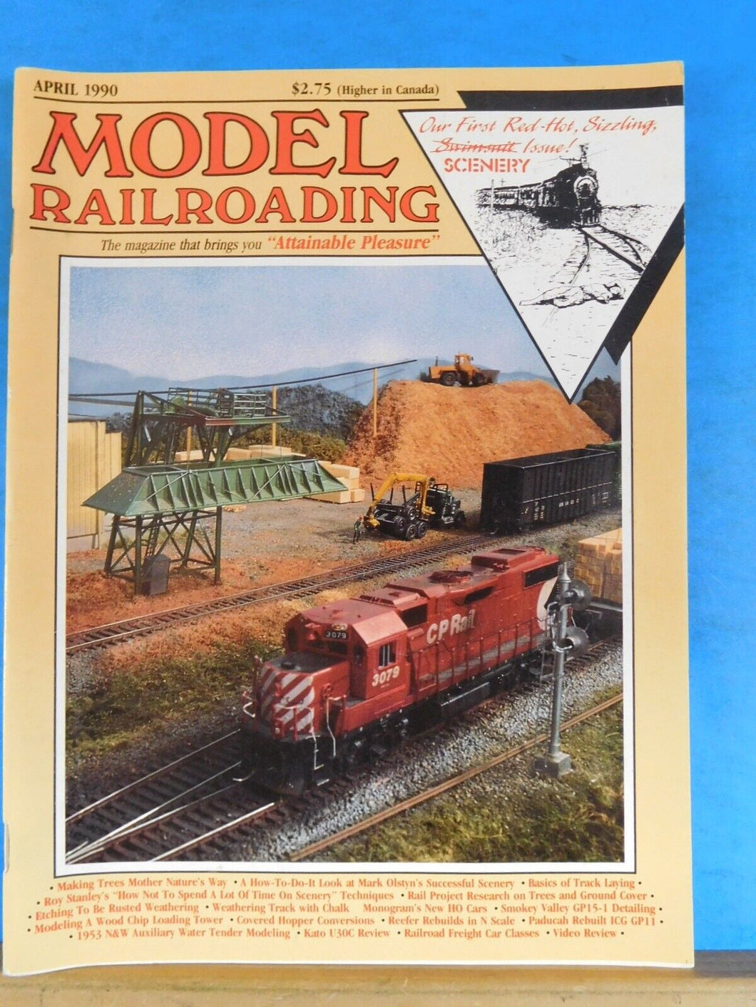 Model Railroading 1990 April Scenery Issue Trees Track laying Etching to be rust