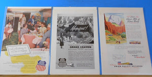 Ads Union Pacific Railroad Lot #32 Advertisements from various magazines (10)