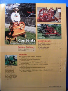 Gas Engine Magazine 2007 February March All wood running engine Seager Ols Index