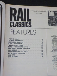 Rail Classics Magazine 1982 May V11#3 Migrating mallets SCL diesel roster Rack L