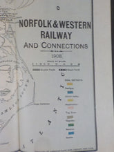 Norfolk and Western Railway Annual Report 12th June 30 1908 FOLD OUT MAPO
