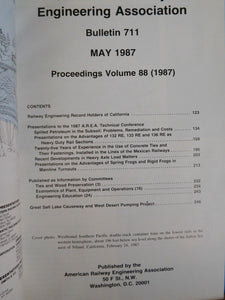 American Railway Engineering Association Bulletin 711 May 1987 Vol 88 AREA