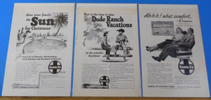 Ads Santa Fe Railway Lot #7 Advertisements from various magazines (10)