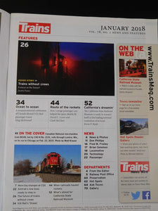 Trains Magazine 2018 January Hauling Rockets Trains w/out crews AMtrak CSX
