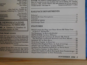 Rail Pace News Magazine 1992 November Railroading in the North Woods P&LE Keysto