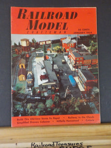 Railroad Model Craftsman Magazine 1954 January RMC Old time SF Depot Drovers cab