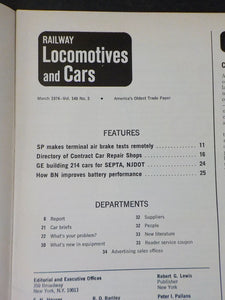 Railway Locomotives and Cars 1974 March Railway SP terminal tests air brakes