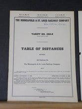 Minneapolis & St Louis Railway Company Tariff #260-E Table of Distances 1953