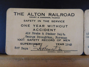 Alton Railroad Safety in the Service Cards Lot of 2:1943 1944