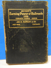 Mundy's Earning Power of Railroads 1928 Mileage Revenues Expenses affiliations