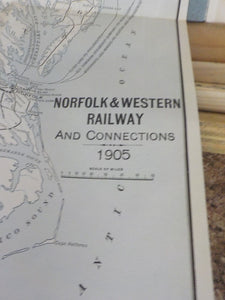 Norfolk and Western Railway Annual Report 9th June 30 1905 FOLD OUT MAP