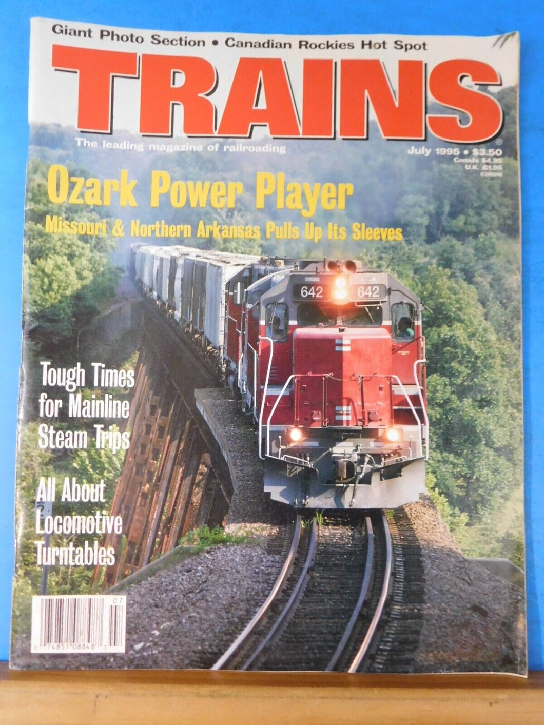 Trains Magazine 1995 July Ozark Power Player All about Locomotive turntables