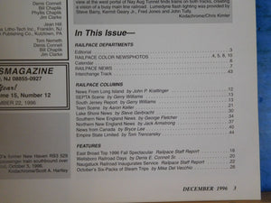 Rail Pace News Magazine 1996 December Railpace Naugatuck RR EBT Lake Shore