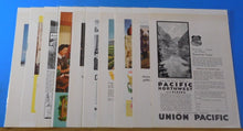 Ads Union Pacific Railroad Lot #44 Advertisements from various magazines (10)