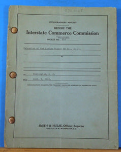 Interstate Commerce Commission Valuation of the Lehigh Valley RR 1926