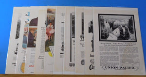 Ads Union Pacific Railroad Lot #27 Advertisements from various magazines (10)