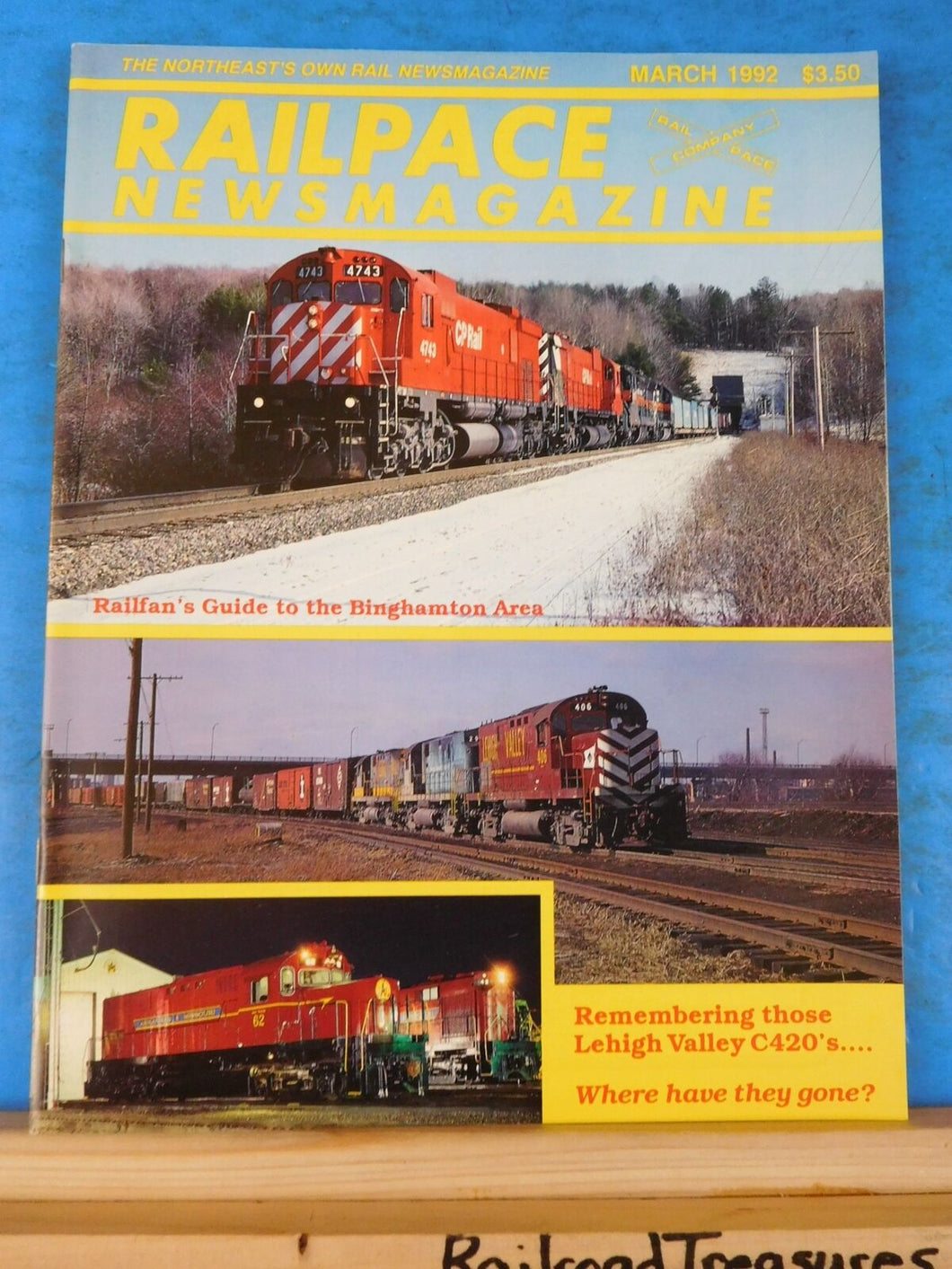 Rail Pace News Magazine 1992 March Lehigh Valley C420 Binghamton NY Railfan
