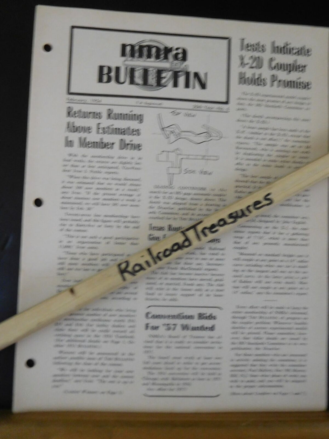 NMRA Bulletin 1954 February #6 of 20th Year Tests Indicate X-2D Coupler Holds Pr
