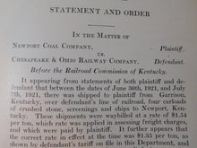 Annual Report Kentucky 1920-1921 Railroad Commission HArd Cover