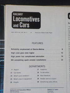 Railway Locomotives and Cars 1973 April Railway High cube BN Electro-Motive High