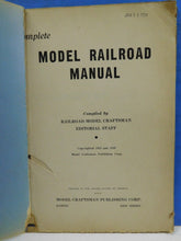 Model Railroad Manual 1949 edition  Railroad Model Craftsman Staff