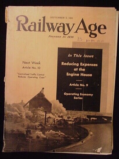 Railway Age 1931 September 5  Engine House expenses Coal Tonnage increase