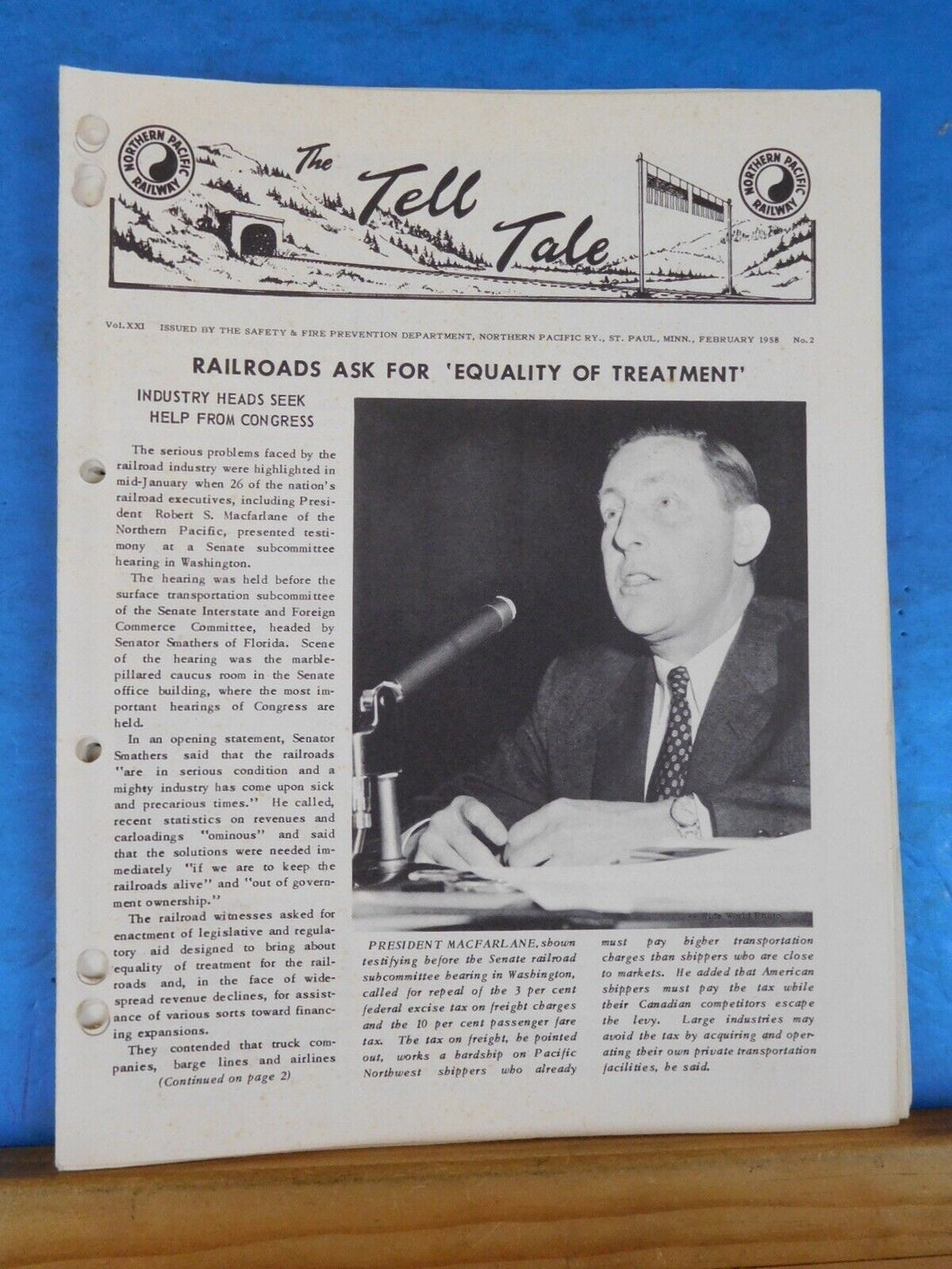 Tell Tale 1958 February Northern Pacific Employee Magazine Telltale