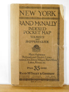New York Rand McNally Indexed Pocket Map Tourists & Shippers Guide 1925  NO MAP