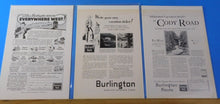 Ads Burlington Route Lot #11 Advertisements from various magazines (10)