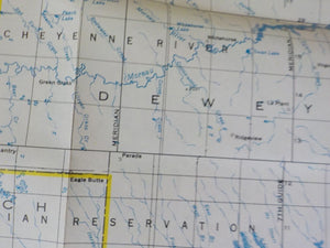 Map Burlington Northern South Dakota State Railroad Map 1983 August