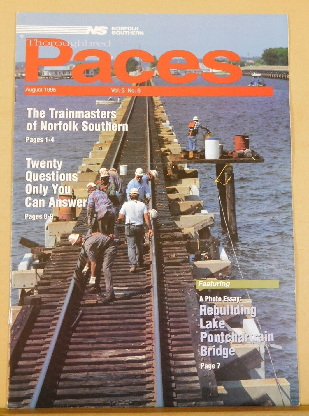 Norfolk Southern Thoroughbred Paces Employee Magazine Vol 3 #6 1995 August