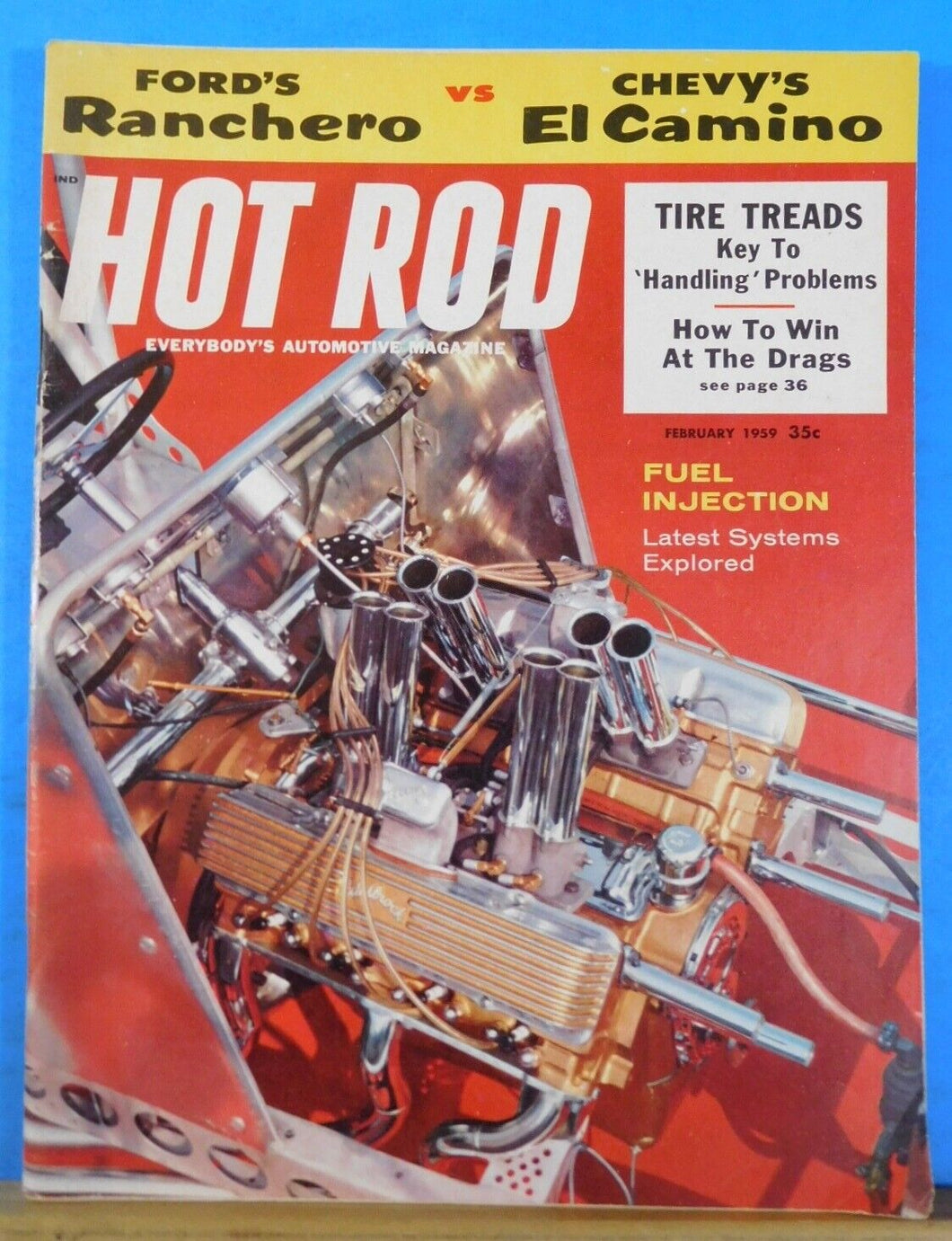 Hot Rod 1959 February How to Win at the Drags Ford RAnchero Chevy El Camino