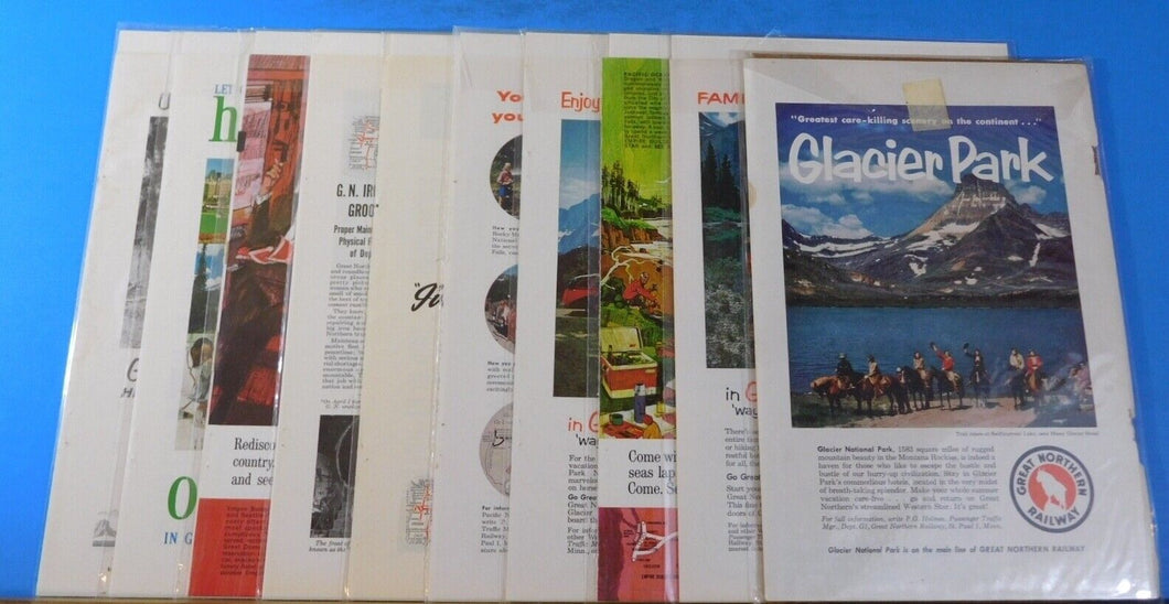 Ads Great Northern RR Lot #21 Advertisements from Various Magazines (10)