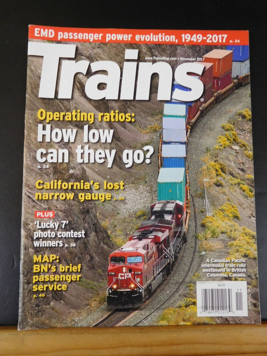 Trains Magazine 2017 November Operating ratios CA Lost Narrow Gauge BN pass serv