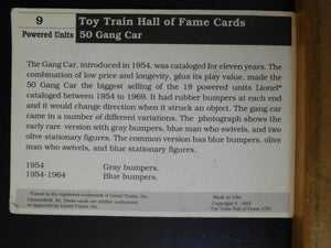 Toy Train Hall of Fame Cars 50 Gang Car 9 Powered units 1993 Trading Card