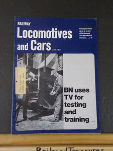 Railway Locomotives and Cars 1972 June Railway BN WP GE Emission study pinpoint