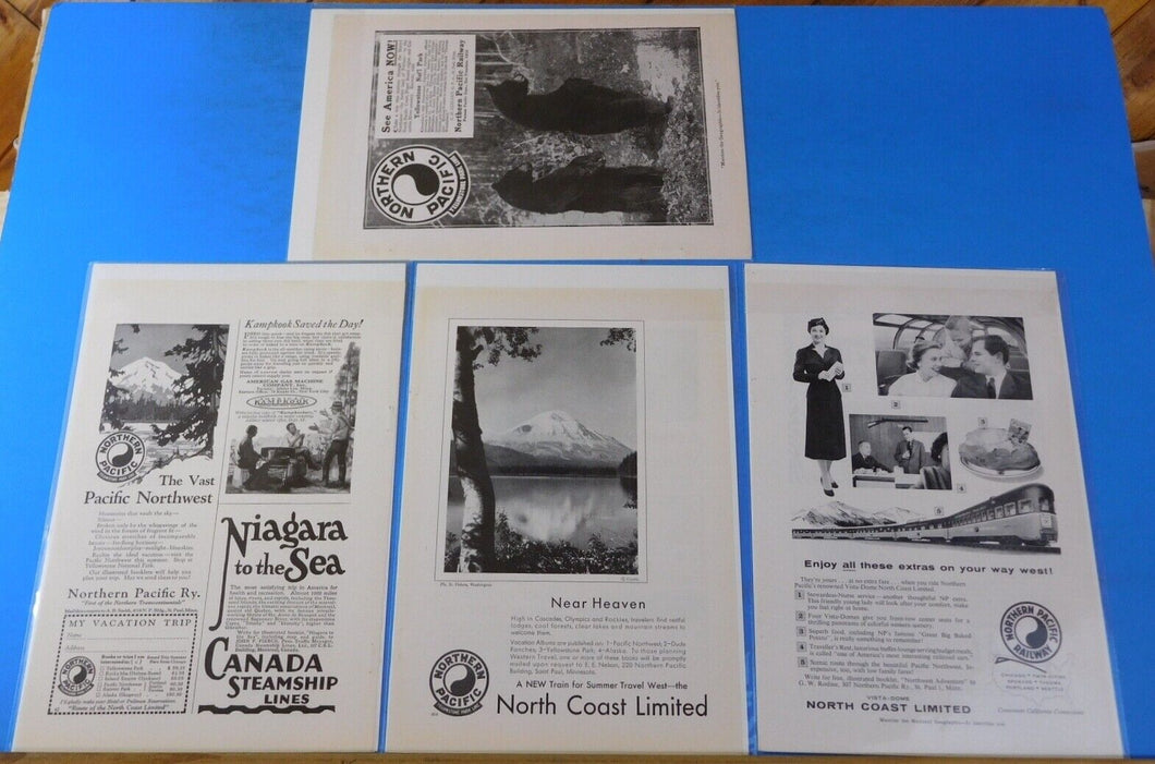 Ads Northern Pacific Railroad Lot #12 Advertisements from Various Magazines (10)