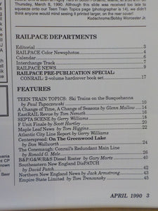 Rail Pace News Magazine 1990 April Railpace Conrail Conemaugh Division Susquehan