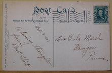Postcard Lehigh Railroad Station and part of Easton PA To Ceila Marsh Dated 1907