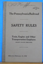 Pennsylvania Railroad Safety Rules Train Engine and Other Transportation Employe