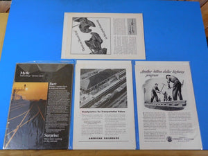Ads Association of American Railroads Lot #5 Advertisements from magazines (10)