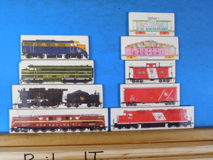 Foam Locomotive Magnets Lot of 9 C`NJ New Haven PRR Caboose Boxcar