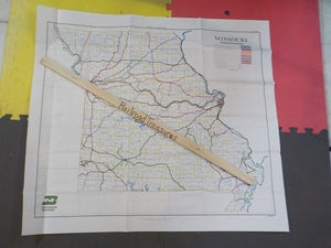 Map Burlington Northern Missouri State Railroad Map 1983 August