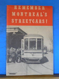 Remember Montreal’s Streetcars! Canadian Railroad historical  1971 Soft Cover